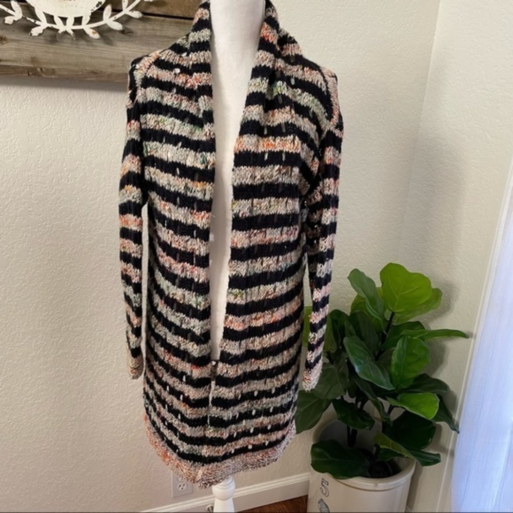 Sundance Womens Sunset Melange Cardigan Sweater Multicolor Stripe size L